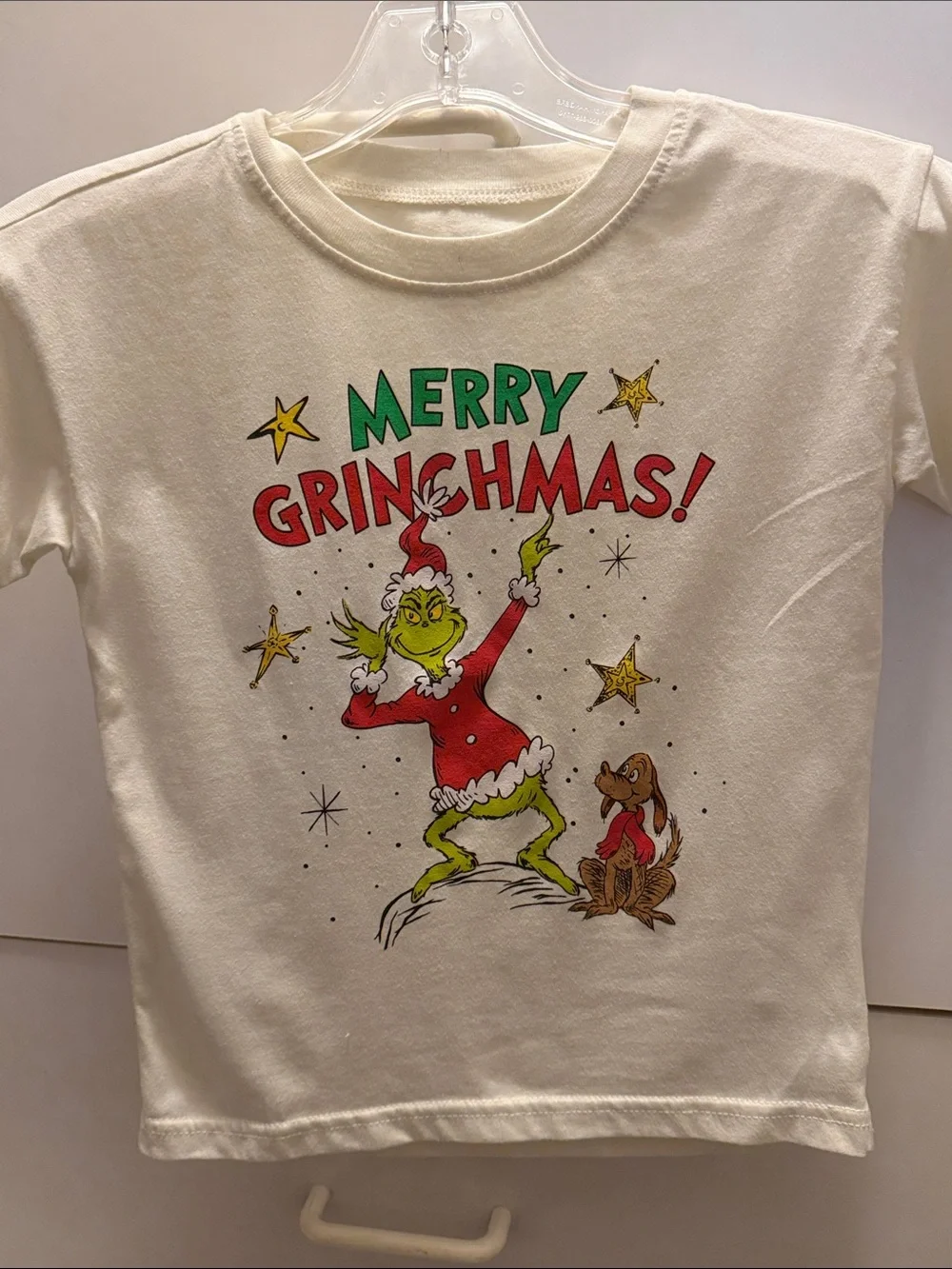 Kids Cream 'Merry Grinchmas!' Graphic Tee
